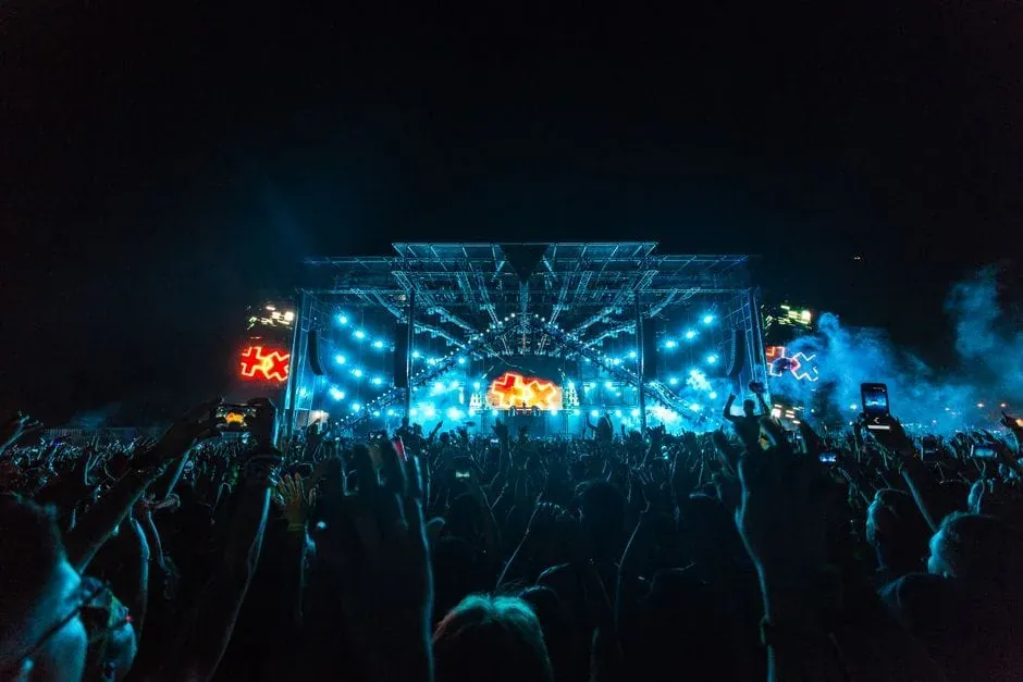 Concert-grade stage and lighting rig